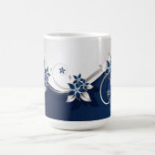 Mug Fleurs 3D bleu et blanc Lampe de table Boisson Pit (Centre)