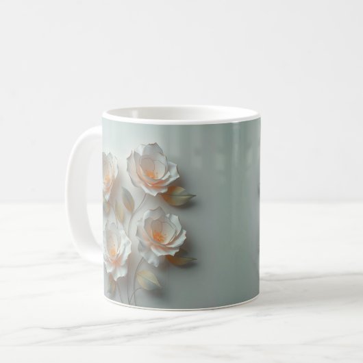 Mug Fleurs 3D Élégantes (Devant gauche)
