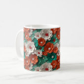 Mug Fleurs 3D orange et vert (Devant gauche)