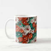 Mug Fleurs 3D orange et vert (Gauche)