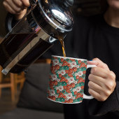 Mug Fleurs 3D orange et vert