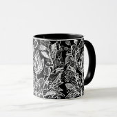 Mug Fleurs à fond noir (Devant droit)