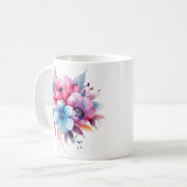 Mug Fleurs à l'aquarelle conception florale (Devant gauche)