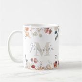 Mug Fleurs à monogramme personnalisé (Gauche)