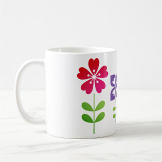 Mug fleurs, abstrait, nature, coloré