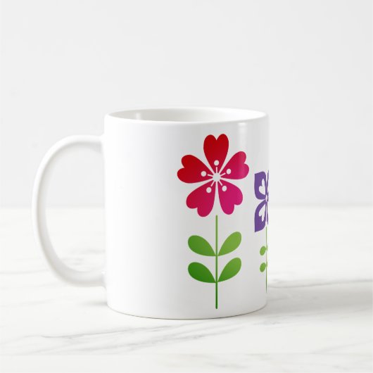 Mug fleurs, abstrait, nature, coloré (Gauche)