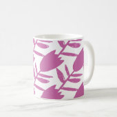 Mug Fleurs Abstraites bleues roses motif transparent s (Devant droit)