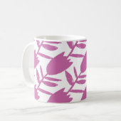 Mug Fleurs Abstraites bleues roses motif transparent s (Devant gauche)