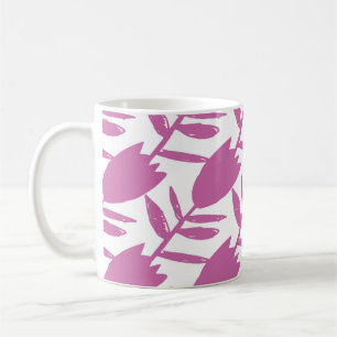 Mug Fleurs Abstraites bleues roses motif transparent s