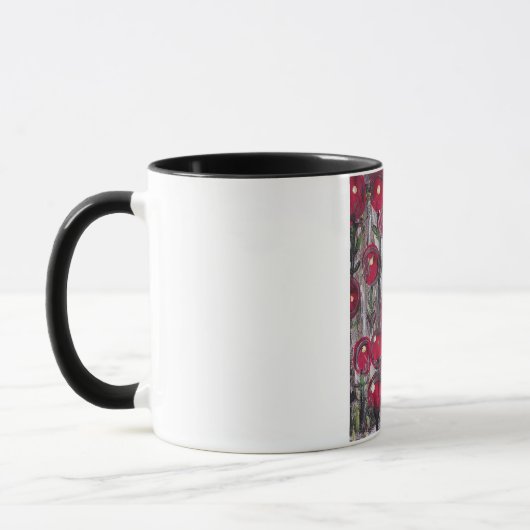 Mug Fleurs Abstraites de Berry Rouge (Gauche)