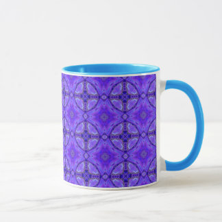 Mug Fleurs abstraites de pourpre, trellis, édredon de