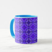 Mug Fleurs abstraites de pourpre, trellis, édredon de (Devant gauche)