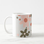 Mug Fleurs Abstraites en corail, pêche et vert (Gauche)