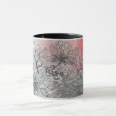 Mug Fleurs abstraites esquissées feuilles dégradé flor (Centre)
