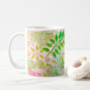 Mug Fleurs Abstraites et Feuilles