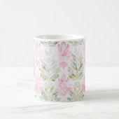 Mug Fleurs Abstraites Florales Vert Rose (Centre)