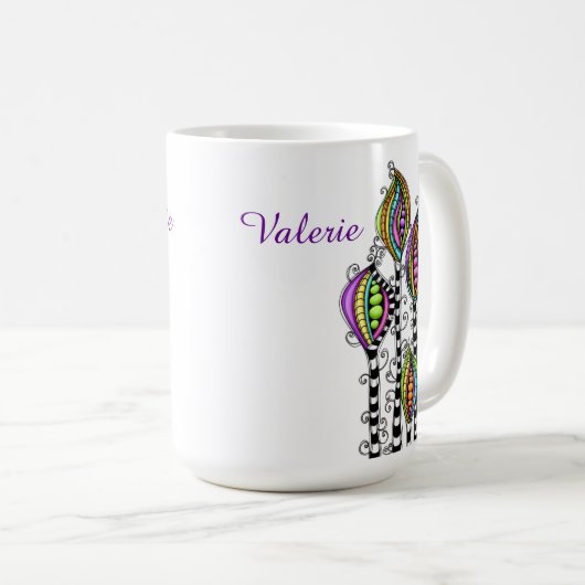 Mug Fleurs Abstraites lunaires (Devant droit)