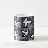 Mug Fleurs abstraites modernes grises roses (Centre)