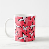 Mug Fleurs abstraites modernes roses noires (Gauche)