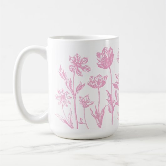 Mug Fleurs aiguisées (rose) (Gauche)