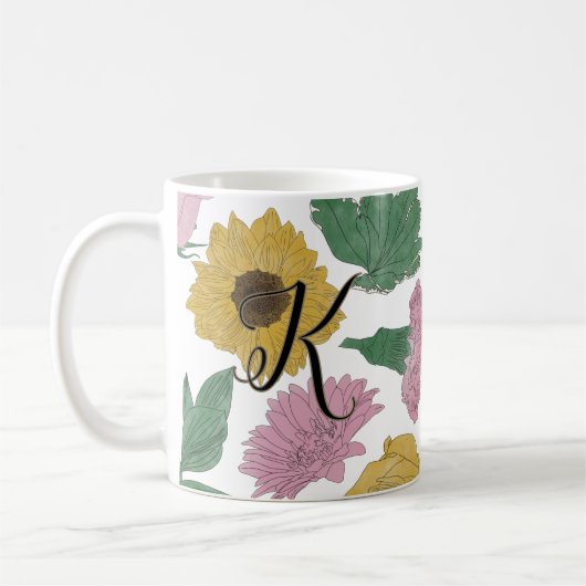 Mug Fleurs alignées Monogramme (Gauche)