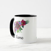 Mug Fleurs aquarelle brillante romantique couronne flo (Devant gauche)