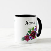 Mug Fleurs aquarelle brillante romantique couronne flo (Devant droit)