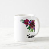 Mug Fleurs aquarelle brillante romantique couronne flo (Devant droit)