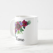 Mug Fleurs aquarelle brillante romantique couronne flo (Devant gauche)