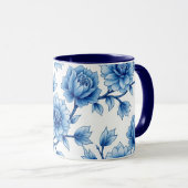 Mug Fleurs aquarelle Café (Devant droit)