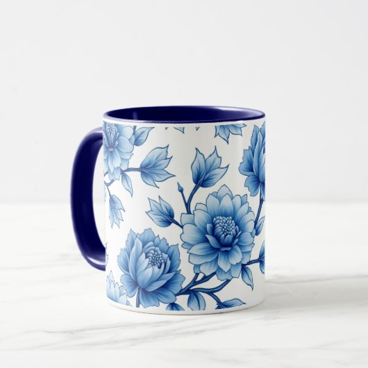 Mug Fleurs aquarelle Café (Devant gauche)