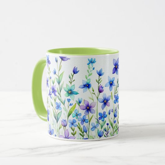 Mug Fleurs aquarelle Café (Devant gauche)