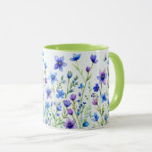 Mug Fleurs aquarelle Café (Devant droit)