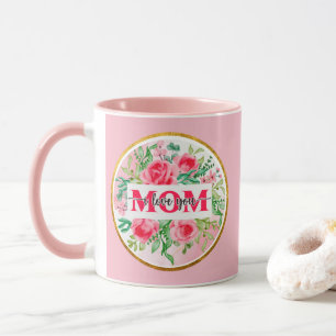 Mug Fleurs Aquarelle Élégantes "MAMAN JE T'AIME" Mère
