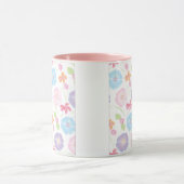 Mug Fleurs Aquarelle Rose doux, Bleu, Romantique (Centre)