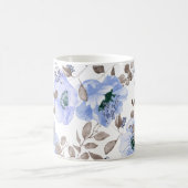 Mug Fleurs Aquarelles Bleues Chic (Centre)