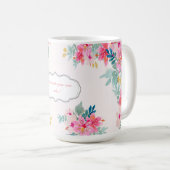 Mug Fleurs aquarelles chic, message motivationnel (Devant droit)