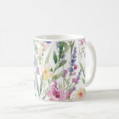 Mug Fleurs aquarelles colorées (Devant droit)