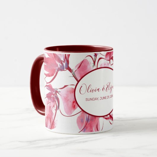 Mug Fleurs Aquarelles douces (Devant gauche)
