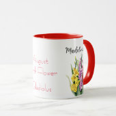 Mug Fleurs aquarelles Gladiolus Août Fleur de naissanc (Devant droit)