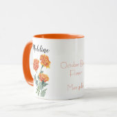 Mug Fleurs aquarelles Marigold Octobre Fleur de naissa (Devant gauche)