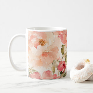 Mug Fleurs aquarelles romantiques chaudes d'été