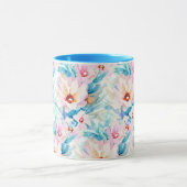 Mug Fleurs aquarelles roses et bleues (Centre)