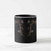 Mug Fleurs Art Déco sur fond noir (Centre)