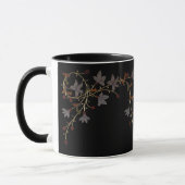 Mug Fleurs Art Déco sur fond noir (Gauche)