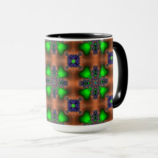 Mug Fleurs Artdeco dans le style rétro (Devant droit)