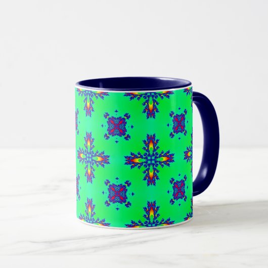 Mug Fleurs Artdeco dans le style rétro (Devant droit)