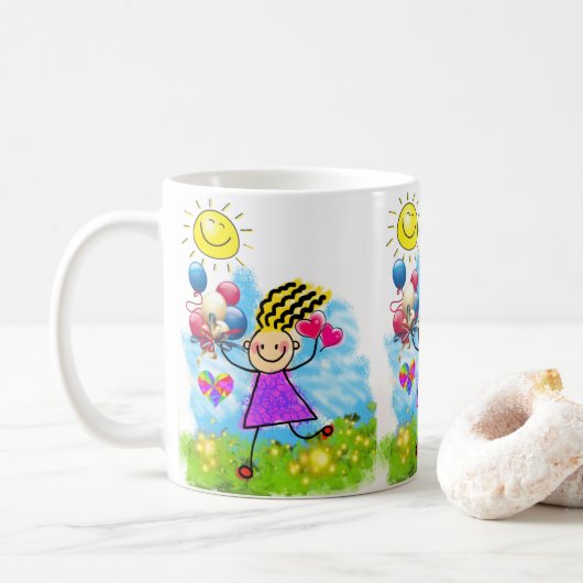 Mug Fleurs Ballons de Soleil (Avec donut)