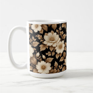 Mug Fleurs blanches Arrière - plans noires