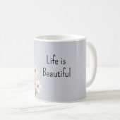 Mug Fleurs Blanches Bleues (Devant droit)